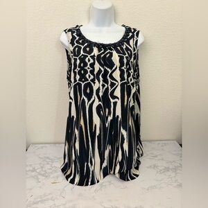Alfani Top Womens 16 Multicolor Sleeveless Beaded Pullover Back Tie Blouse​